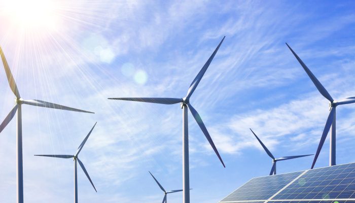 Future urban construction, windmills wind power and solar panels to solve energy shortages Future urban construction, windmills wind power and solar panels to solve energy shortages